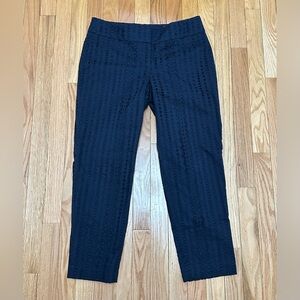 LOFT Midnight Blue Eyelet Cropped Pants